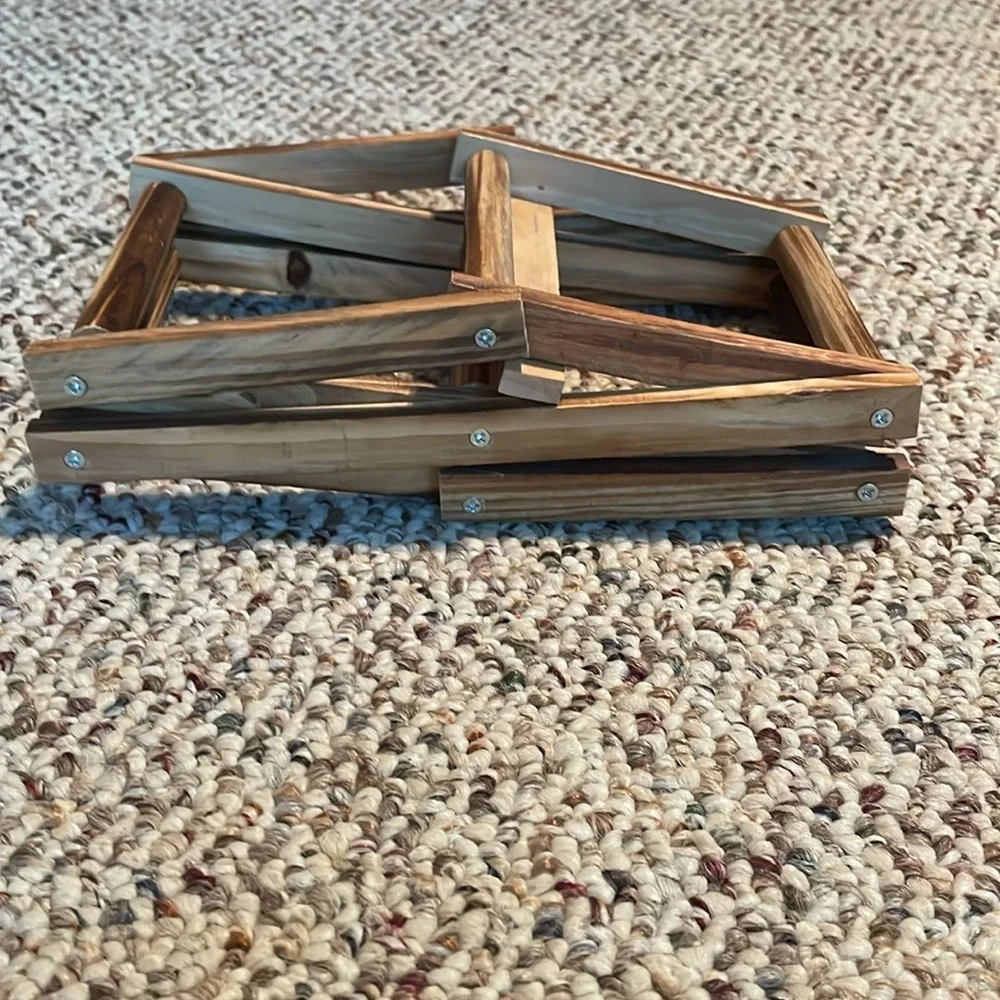 3 Bottle Rustic Wood Look Wine Rack. NWOT